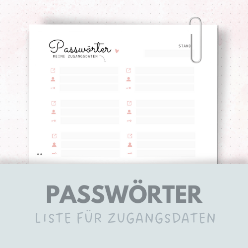 Passwortliste / Zugangsdaten