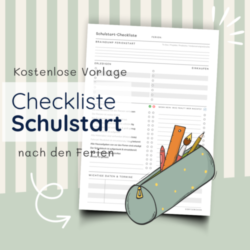 Kostenlose Schulstart-Checkliste zum Ausdrucken | A4 PDF Vorlage für Eltern & Kinder