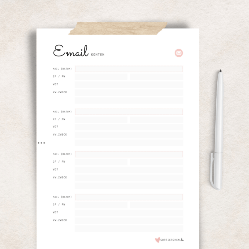 Vorlage: Übersicht Email-Konten