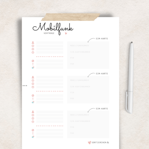 Vorlage: Mobilfunkverträge / SIM-Karten