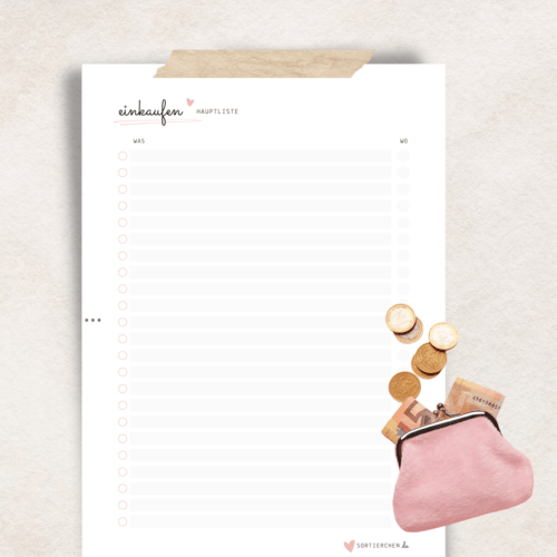 Vorlage: Einkaufs-Hauptliste