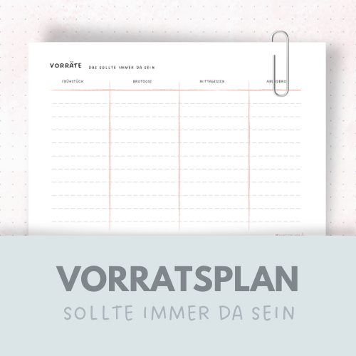 Vorlage: kleiner Vorratsplaner