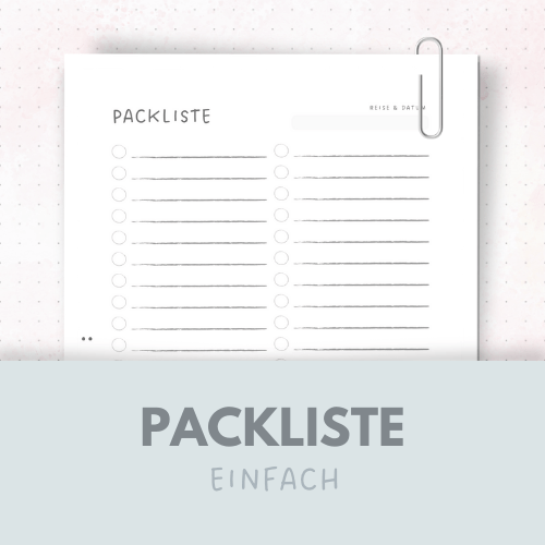 Vorlage: einfache Packliste