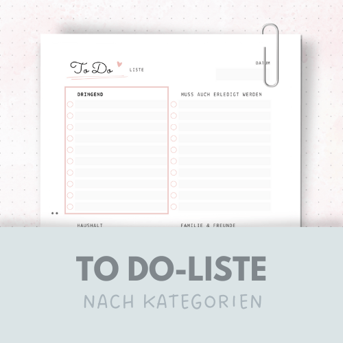 Vorlage: To Do-Liste nach Kategorien