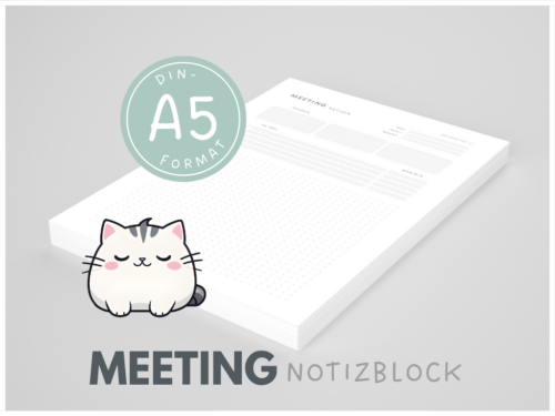 DIN-A5 Notizblock für Meetings