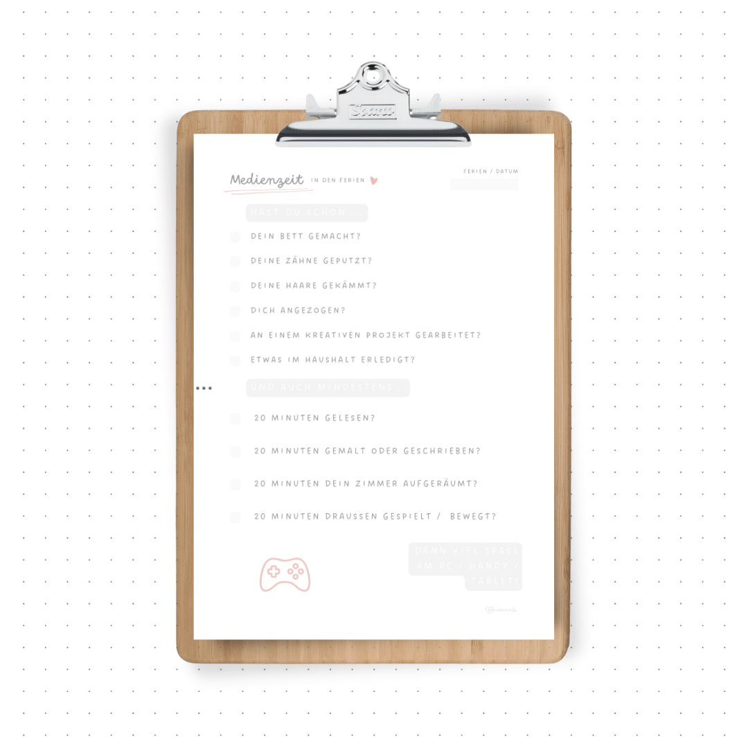 Vorlage: Mediennutzung in den Ferien