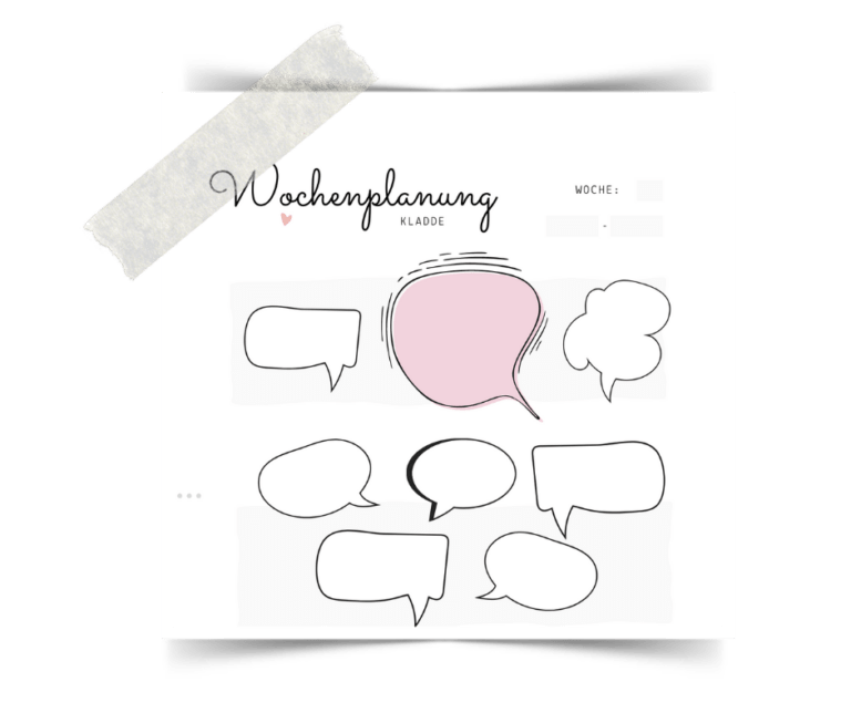 Prioritäten setzen bei der Wochenplanung: mit der Sprechblasen-Vorlage