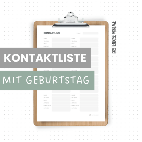 Kontaktliste mit Geburtstag