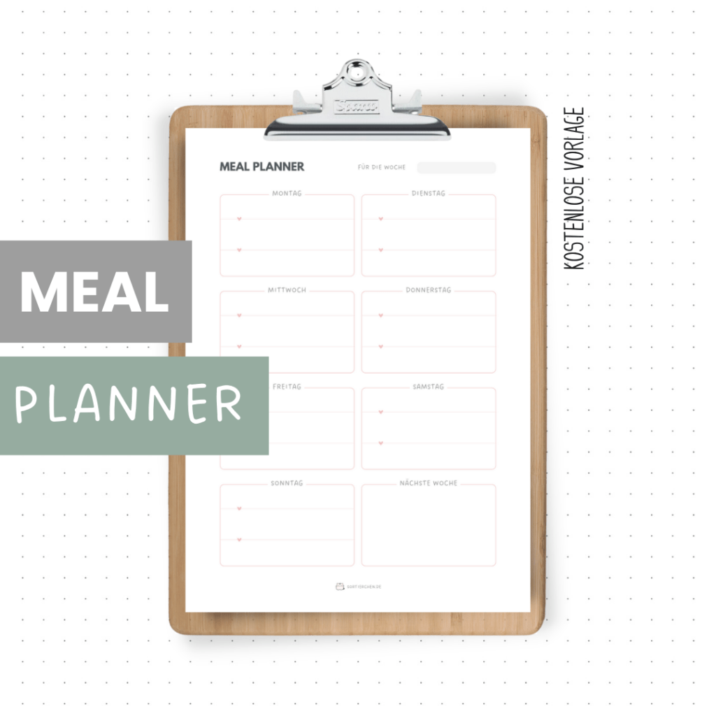 Meal Planner für eine Woche - mit Ideen für die nächste Woche