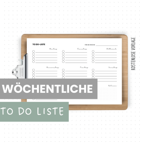 Wöchentliche To Do-Liste im Querformat