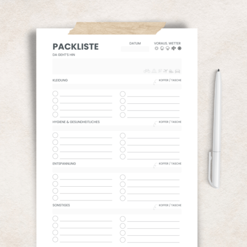 Packliste für Kurztrips mit Wetter und Verkehrsmittel
