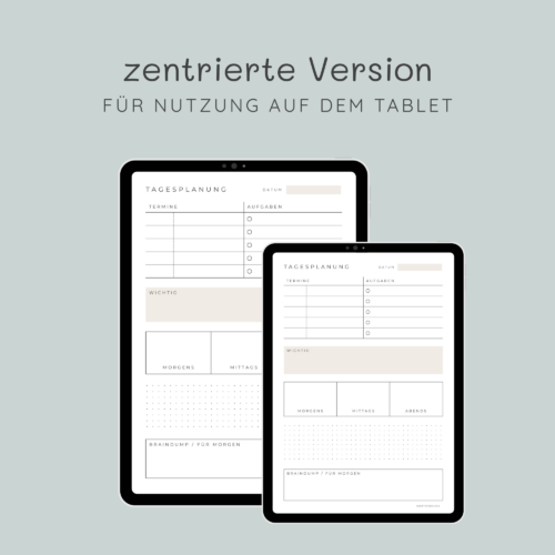 Tagesplaner Deutsch zum Ausdrucken | Digitaler Tagesplaner A5 PDF | 1 Tag 1 Seite | Tagesplanung & Tagesstruktur