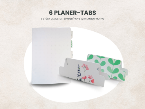 6 Planer-Tabs für Notizbuch, Bullet Journal & Co. zum Markieren von besonderen Seiten – Blumen und Blätter 2 Motive