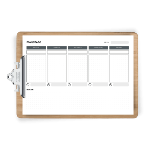 Kostenlose Vorlage: Fokustage für mehr Ordnung im Haushalt