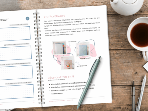 Familienorganisation leicht gemacht | Haushaltsordner A4 Workbook | Spiralbindung | über 60 Seiten Übungen & Vorlagen für Putzplan, Meal Planner & mehr