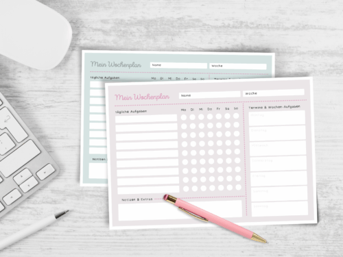 Wochenplan Haushalt für Kinder: spielerische Aufgaben-Checkliste & tägliche Routinen | PDF in 3 Farben, 2 Varianten