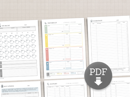 Budgetplaner Bundle | Haushaltsbuch zum Ausdrucken A4 | Überblick über Ausgaben, Kategorien & Monatsbudget | Finanzplanung leicht gemacht