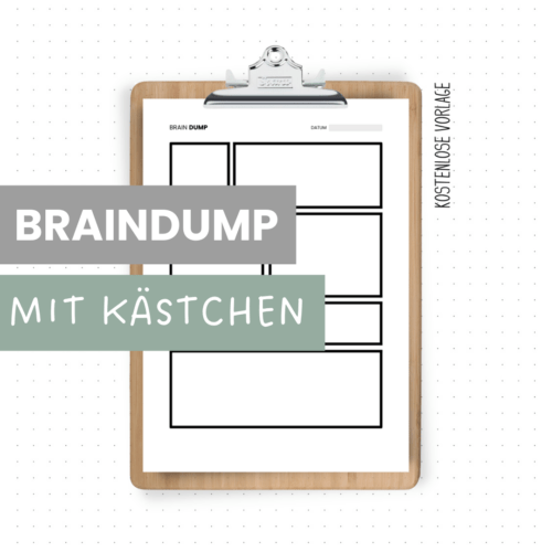 Brain Dump: Vorlage mit Kästchen