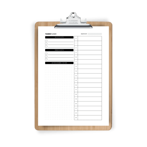 Tagesplaner-Vorlage mit Time Blocking und To Do-Listen