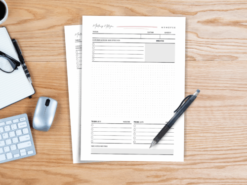 PDF-Vorlage für Meeting-Notizen – effizient und organisiert
