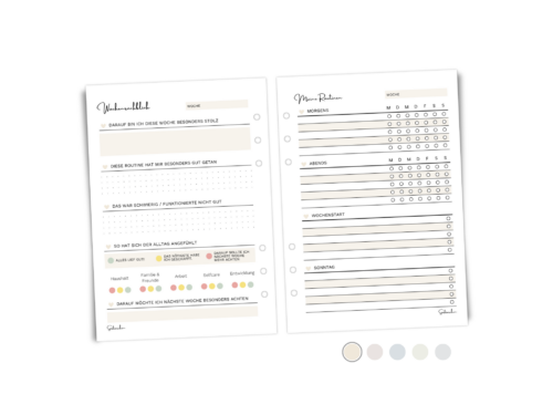 Habit Tracker Planer A5 | 25 Blatt | Meine Routinen & Wochenrückblick