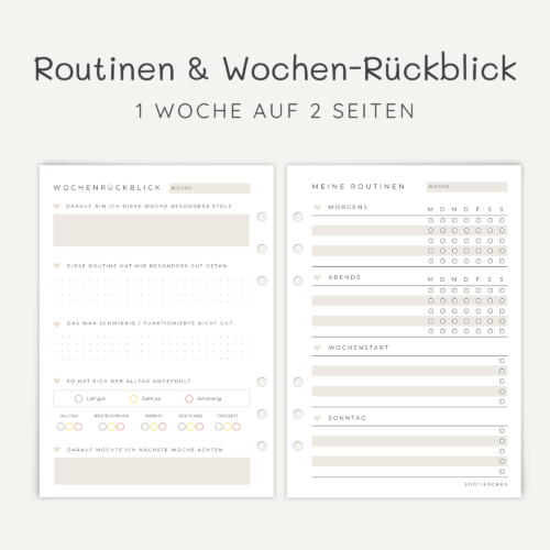 Habit Tracker Planer A5 | Meine Routinen & Wochenrückblick