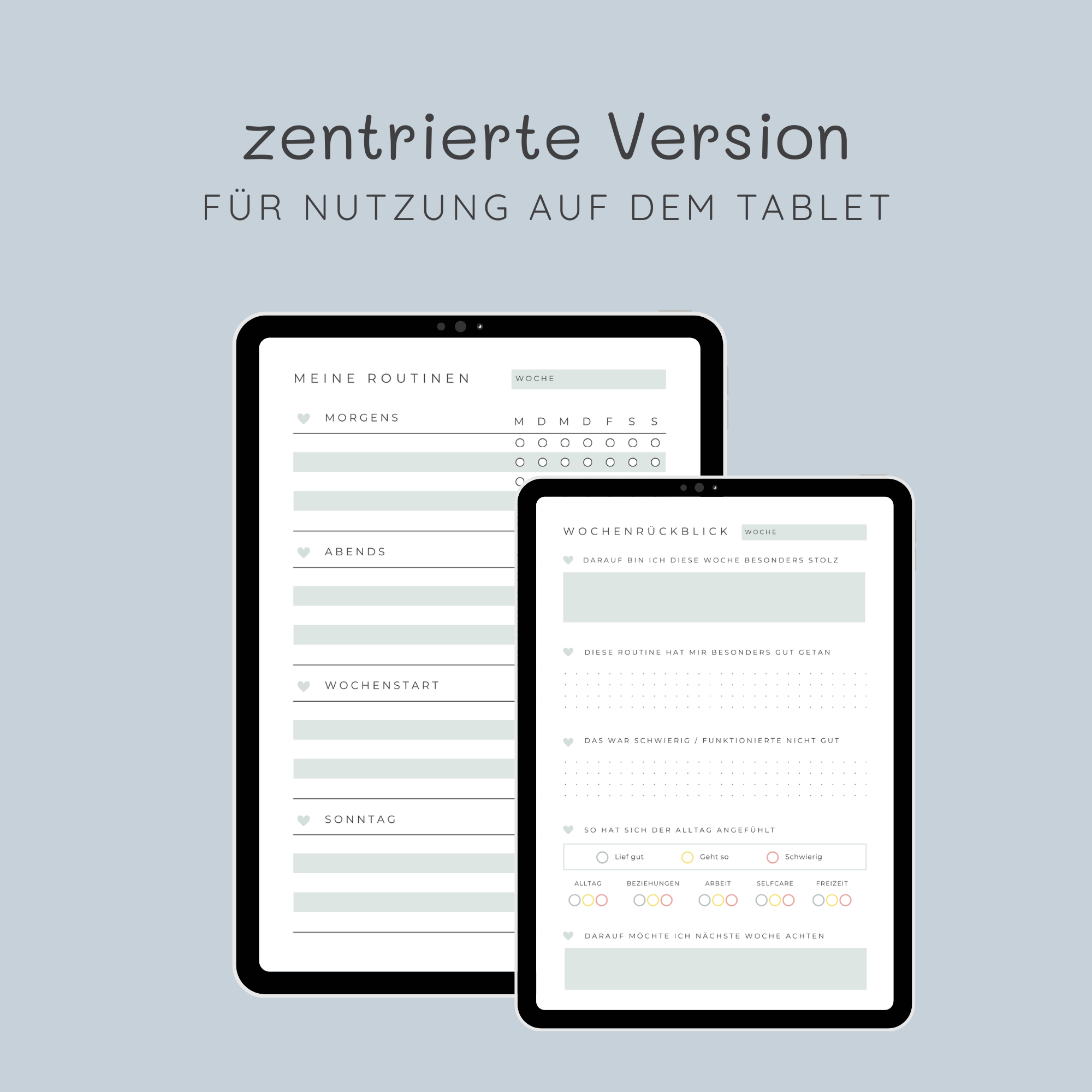 Planer-Einlagen Ringbuchplaner A5 Routinen & Wochenrückblick PDF für digitale Nutzung