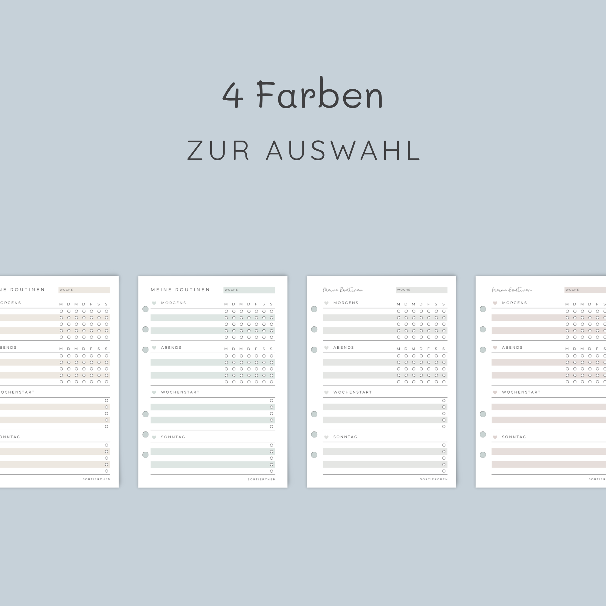 Planer-Einlagen Ringbuchplaner A5 Routinen & Wochenrückblick PDF zum Ausdrucken