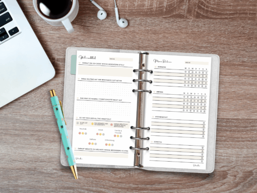 Meine Routinen – Planer-Einlagen A6/Personal | 12 Blätter für Wochenroutinen & Reflexion