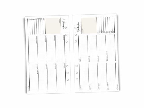 A6 Wochenplaner Querformat Personal | 26 Blatt beidseitig bedruckt | Minimalistischer Wochenplan für Ringbuchplaner