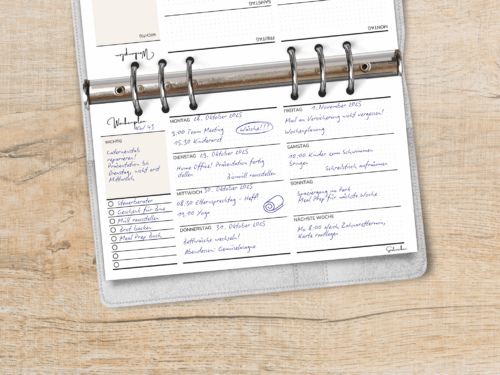 A6 Wochenplaner Querformat Personal | 26 Blatt beidseitig bedruckt | Minimalistischer Wochenplan für Ringbuchplaner