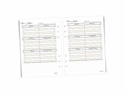 To-Do-Liste Einlagen A5 – 25 Blatt, 6-fach gelocht | Wochenplaner nach der Ivy-Lee-Methode