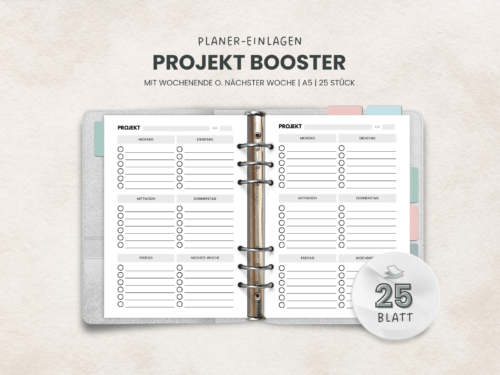 Projekt To Do Liste als Boost für eine Woche | Ivy-Lee-Methode | schlichte Planer-Einlagen 25 Stück