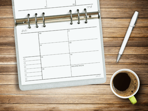 A5 Wochenplaner Querformat | Kalender-Einlagen für 26 Wochen | Horizontale Wochenübersicht