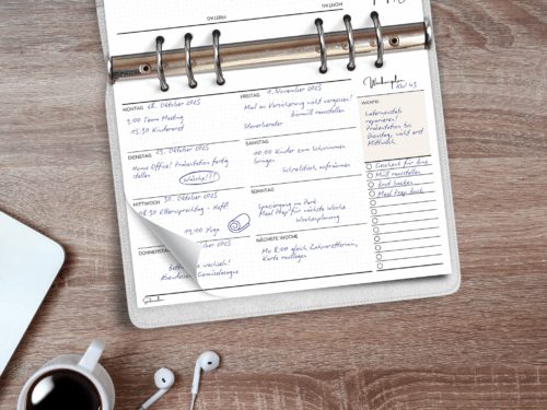 Wochenplanung im Querformat | A5 26 Blatt Wochenplaner für 52 Wochen | 2 Varianten verfügbar