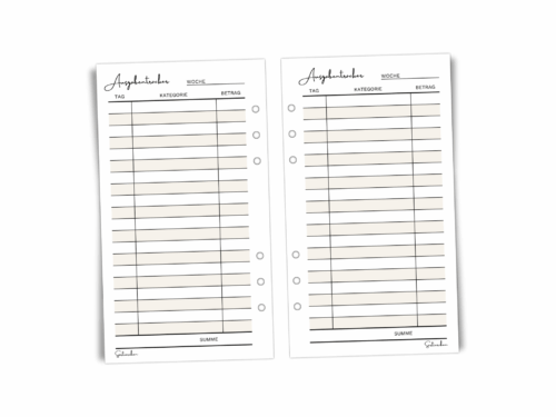 Ausgaben Tracker | Finanzplaner Einlage A6 Personal | Haushaltsbuch Vorlage für Ringplaner | Wöchentliche Budgetübersicht