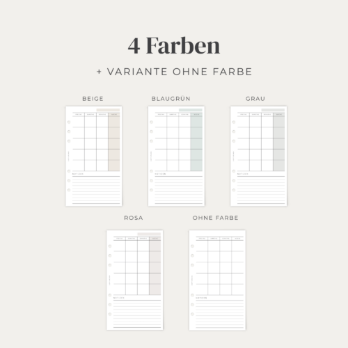 Kalender A6 Personal undatiert | Einlagen Monatsplaner Ringplaner für 1 Jahr | 1 Monat = 2 Seiten 1M2S