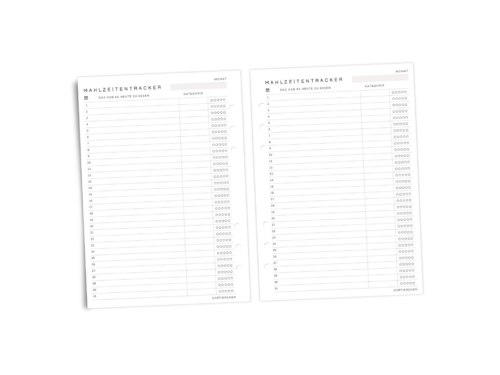 Mahlzeiten-Tracker Food Log | Planer-Einlagen A5 | PDF zum Ausdrucken – Bild 4