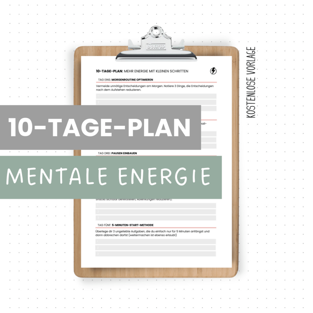 Worksheet 10-Tage-Plan für mehr mentale Energie