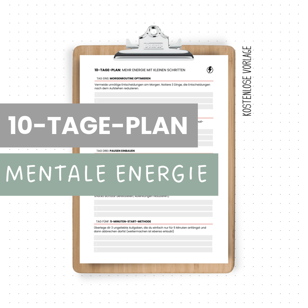 Worksheet 10-Tage-Plan für mehr mentale Energie
