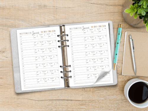 Blutdruck Journal A5 Einlagen – 20 Wochen | Liebevoll gestalteter Planer-Einsatz zum Blutdruck messen, 6-fach gelocht