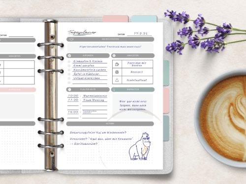 Tagesplaner „Inspiration“ A5 – PDF-Vorlage zum Ausdrucken | Struktur & Motivation für deinen Tag