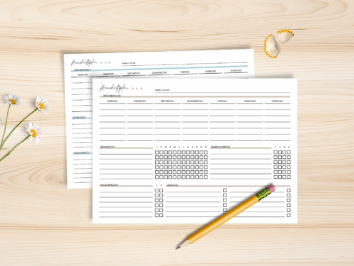 Haushaltsplan Vorlage zum Ausdrucken – Jahresplaner für Haushalt & Reinigung in 3 Farben (PDF)