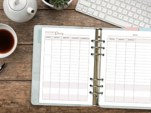 A5 Wochenplaner Einlagen undatiert | 26 oder 52 Blatt für 6 oder 12 Monate | Wochenübersicht für Familie, Beruf & Alltag im Boho-Stil