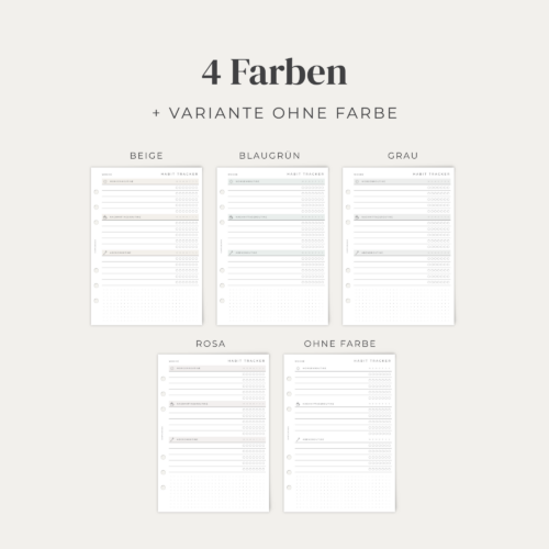 Habit Tracker Planer-Einlagen A5 | Morgenroutine, Nachmittagsroutine, Abendroutine | für 1 Jahr
