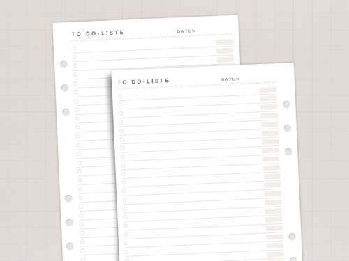 To-Do-Liste A5 Planer-Einlagen | flexibel nutzbar | 6-fach gelocht | 100 g Papier