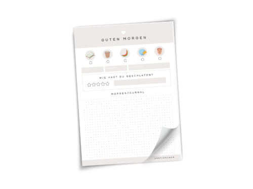 Guten Morgen Notizblock A5 | Morgenroutine & Morgenjournal | sanfter Tagesstart | 90 g Papier | 25 oder 50 Blatt