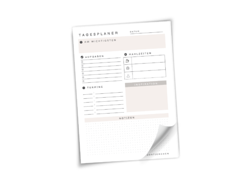 Tagesplaner "Inspiration" | A5 Notizblock mit 25 o. 50 Blatt für Aufgaben, Termine, Notizen & mehr