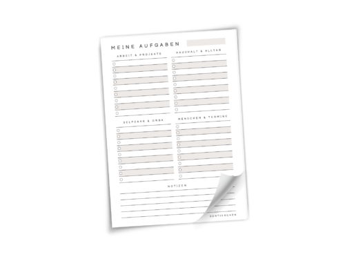 To-do-Liste "Kategorien" A5 | 25 Blatt B-WARE