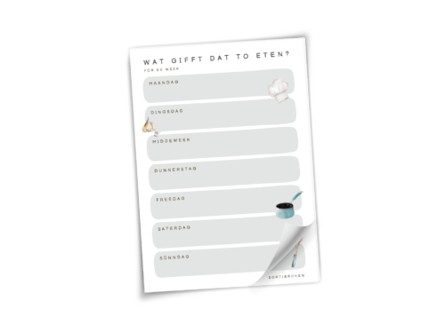 Spiseplan op Platt | A5 Notizblock auf 90g Papier | Menüplan in Plattdeutsch | Mahlzeitenplaner nordisch & praktisch